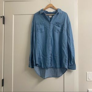 Oversized chambray top